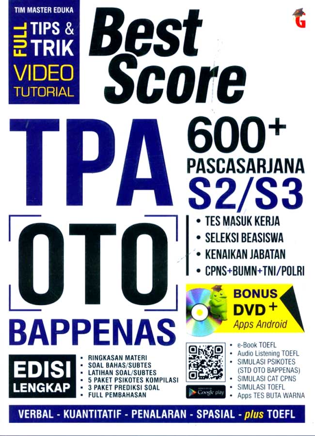Sampul Best Score Tpa Oto Bappenas 600+